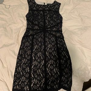 Black and white lace dress